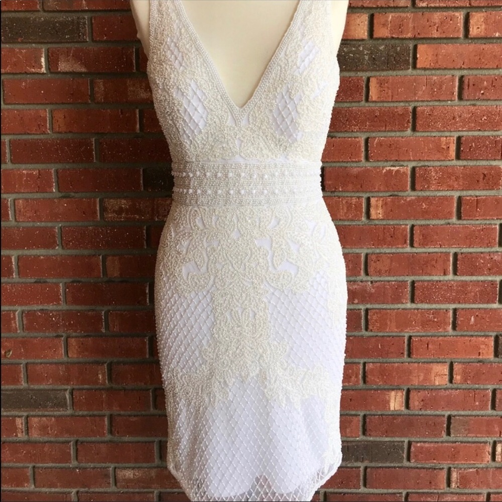 Sherri Hill Beaded White Dress
